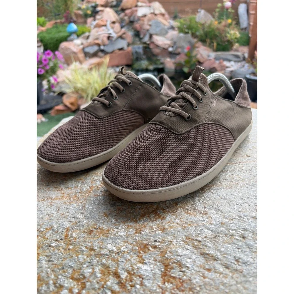 OluKai Nohea Moku Mens Brown Mesh Boat Shoes Sneakers Size 9.5